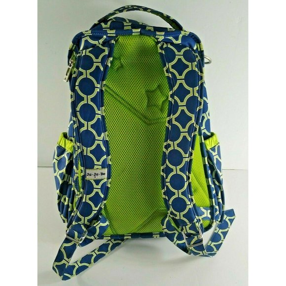 Ju Ju Be Diaper Bag Backpack Be Right Back Blue Green Multi Pocket Easy Carry - Picture 11 of 12